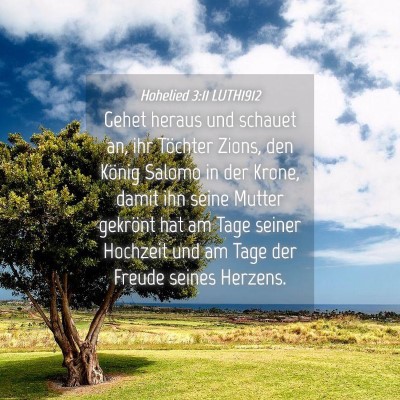 Picture 04 - Hohelied 3:11 LUTH1912 - Gehet heraus und schauet an, ihr Töchter Zions, - Bible Verse Picture