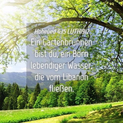 Picture 04 - Hohelied 4:15 LUTH1912 - Ein Gartenbrunnen bist du, ein Born lebendiger - Bible Verse Picture