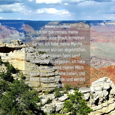 Picture 04 - Hohelied 5:1 LUTH1912 - Ich bin gekommen, meine Schwester, liebe Braut, - Bible Verse Picture