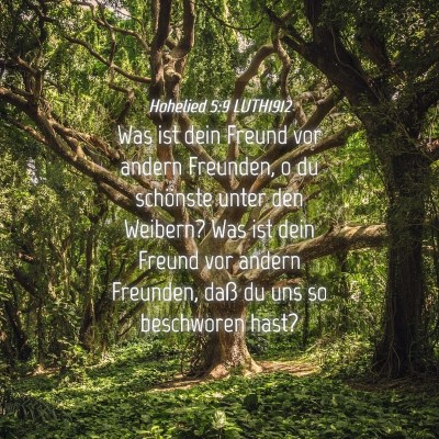 Picture 04 - Hohelied 5:9 LUTH1912 - Was ist dein Freund vor andern Freunden, o du - Bible Verse Picture