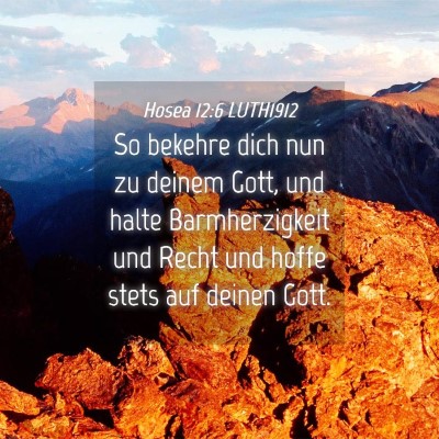 Picture 04 - Hosea 12:6 LUTH1912 - So bekehre dich nun zu deinem Gott, und halte - Bible Verse Picture