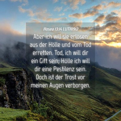 Picture 04 - Hosea 13:14 LUTH1912 - Aber ich will sie erlösen aus der Hölle und vom - Bible Verse Picture