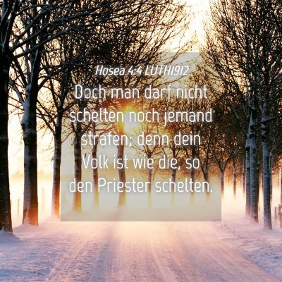 Picture 04 - Hosea 4:4 LUTH1912 - Doch man darf nicht schelten noch jemand strafen; - Bible Verse Picture