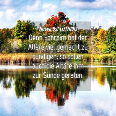 Picture 04 - Hosea 8:11 LUTH1912 - Denn Ephraim hat der Altäre viel gemacht zu - Bible Verse Picture