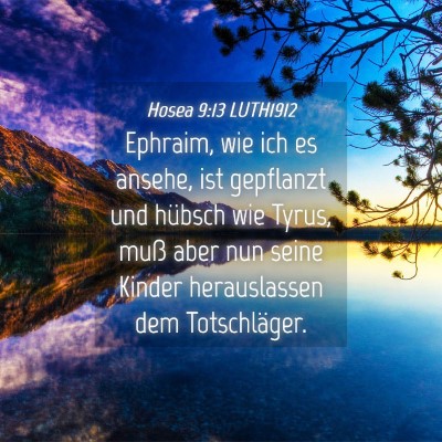 Picture 04 - Hosea 9:13 LUTH1912 - Ephraim, wie ich es ansehe, ist gepflanzt und - Bible Verse Picture