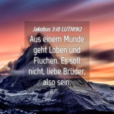 Picture 04 - Jakobus 3:10 LUTH1912 - Aus einem Munde geht Loben und Fluchen. Es soll - Bible Verse Picture