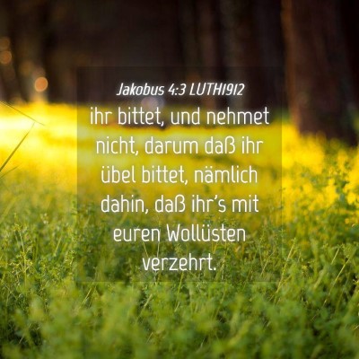 Picture 04 - Jakobus 4:3 LUTH1912 - ihr bittet, und nehmet nicht, darum daß ihr - Bible Verse Picture