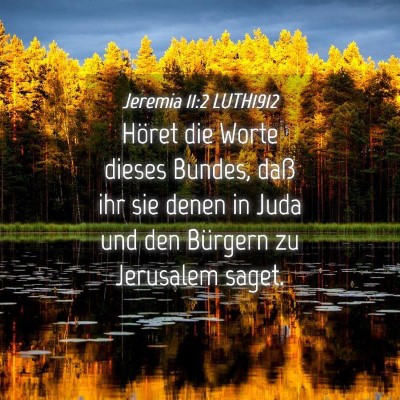 Picture 04 - Jeremia 11:2 LUTH1912 - Höret die Worte dieses Bundes, daß ihr sie - Bible Verse Picture