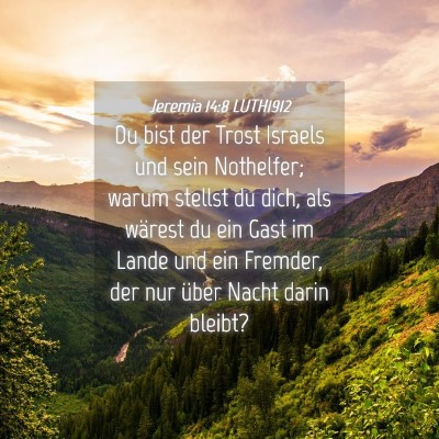 Picture 04 - Jeremia 14:8 LUTH1912 - Du bist der Trost Israels und sein Nothelfer; - Bible Verse Picture