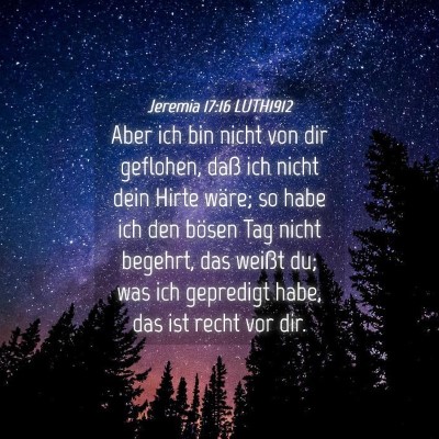Picture 04 - Jeremia 17:16 LUTH1912 - Aber ich bin nicht von dir geflohen, daß ich - Bible Verse Picture