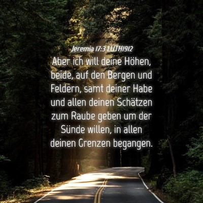 Picture 04 - Jeremia 17:3 LUTH1912 - Aber ich will deine Höhen, beide, auf den Bergen - Bible Verse Picture