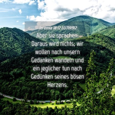Picture 04 - Jeremia 18:12 LUTH1912 - Aber sie sprachen: Daraus wird nichts; wir wollen - Bible Verse Picture