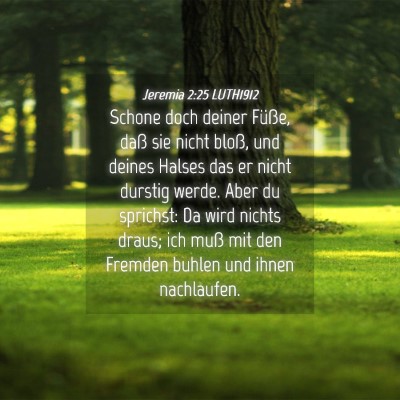 Picture 04 - Jeremia 2:25 LUTH1912 - Schone doch deiner Füße, daß sie nicht bloß, - Bible Verse Picture