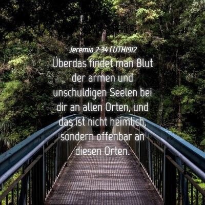 Picture 04 - Jeremia 2:34 LUTH1912 - Überdas findet man Blut der armen und - Bible Verse Picture