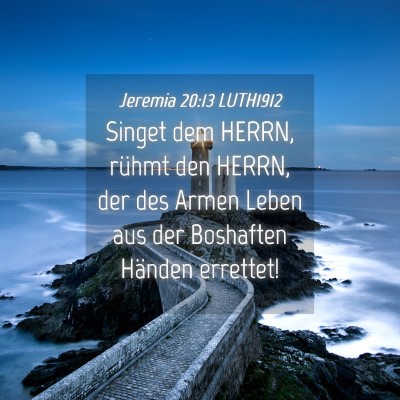 Picture 04 - Jeremia 20:13 LUTH1912 - Singet dem HERRN, rühmt den HERRN, der des Armen - Bible Verse Picture