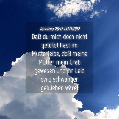 Picture 04 - Jeremia 20:17 LUTH1912 - Daß du mich doch nicht getötet hast im - Bible Verse Picture