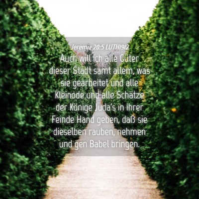 Picture 04 - Jeremia 20:5 LUTH1912 - Auch will ich alle Güter dieser Stadt samt - Bible Verse Picture