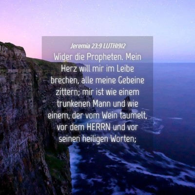Picture 04 - Jeremia 23:9 LUTH1912 - Wider die Propheten. Mein Herz will mir im Leibe - Bible Verse Picture