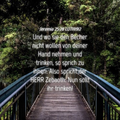 Picture 04 - Jeremia 25:28 LUTH1912 - Und wo sie den Becher nicht wollen von deiner - Bible Verse Picture
