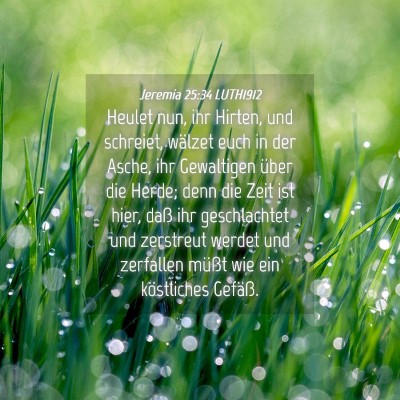 Picture 04 - Jeremia 25:34 LUTH1912 - Heulet nun, ihr Hirten, und schreiet, wälzet - Bible Verse Picture