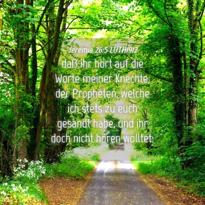 Picture 04 - Jeremia 26:5 LUTH1912 - daß ihr hört auf die Worte meiner Knechte, der - Bible Verse Picture