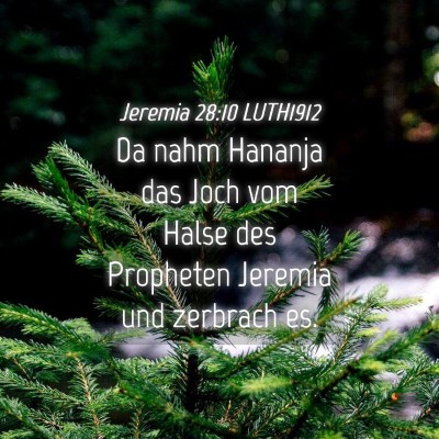 Picture 04 - Jeremia 28:10 LUTH1912 - Da nahm Hananja das Joch vom Halse des Propheten - Bible Verse Picture