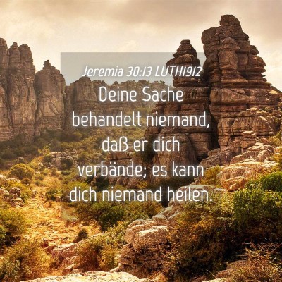 Picture 04 - Jeremia 30:13 LUTH1912 - Deine Sache behandelt niemand, daß er dich - Bible Verse Picture