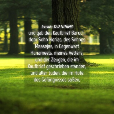 Picture 04 - Jeremia 32:12 LUTH1912 - und gab den Kaufbrief Baruch, dem Sohn Nerias, - Bible Verse Picture