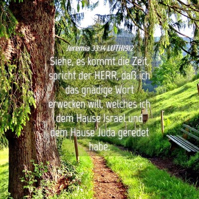 Picture 04 - Jeremia 33:14 LUTH1912 - Siehe, es kommt die Zeit, spricht der HERR, daß - Bible Verse Picture