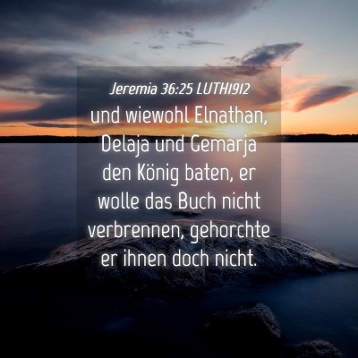 Picture 04 - Jeremia 36:25 LUTH1912 - und wiewohl Elnathan, Delaja und Gemarja den - Bible Verse Picture