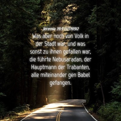 Picture 04 - Jeremia 39:9 LUTH1912 - Was aber noch von Volk in der Stadt war, und was - Bible Verse Picture
