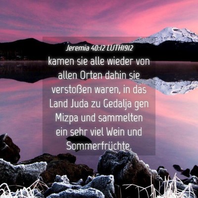 Picture 04 - Jeremia 40:12 LUTH1912 - kamen sie alle wieder von allen Orten dahin sie - Bible Verse Picture