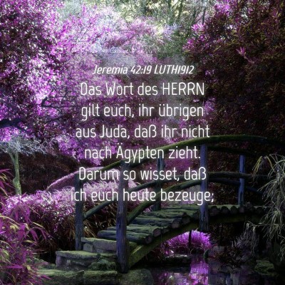 Picture 04 - Jeremia 42:19 LUTH1912 - Das Wort des HERRN gilt euch, ihr übrigen aus - Bible Verse Picture