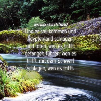 Picture 04 - Jeremia 43:11 LUTH1912 - Und er soll kommen und Ägyptenland schlagen, und - Bible Verse Picture