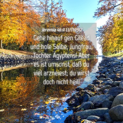 Picture 04 - Jeremia 46:11 LUTH1912 - Gehe hinauf gen Gilead und hole Salbe, Jungfrau, - Bible Verse Picture