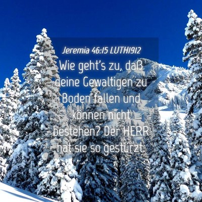 Picture 04 - Jeremia 46:15 LUTH1912 - Wie geht's zu, daß deine Gewaltigen zu Boden - Bible Verse Picture