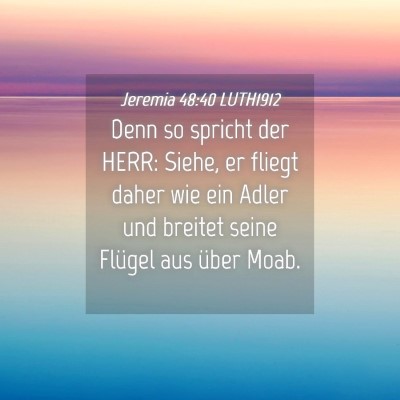 Picture 04 - Jeremia 48:40 LUTH1912 - Denn so spricht der HERR: Siehe, er fliegt daher - Bible Verse Picture