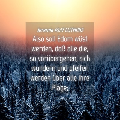 Picture 04 - Jeremia 49:17 LUTH1912 - Also soll Edom wüst werden, daß alle die, so - Bible Verse Picture