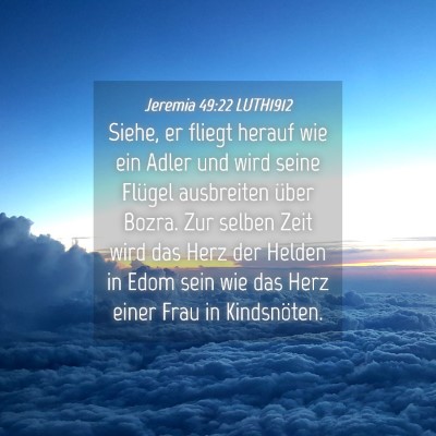 Picture 04 - Jeremia 49:22 LUTH1912 - Siehe, er fliegt herauf wie ein Adler und wird - Bible Verse Picture