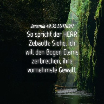 Picture 04 - Jeremia 49:35 LUTH1912 - So spricht der HERR Zebaoth: Siehe, ich will den - Bible Verse Picture