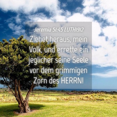 Picture 04 - Jeremia 51:45 LUTH1912 - Ziehet heraus, mein Volk, und errette ein - Bible Verse Picture