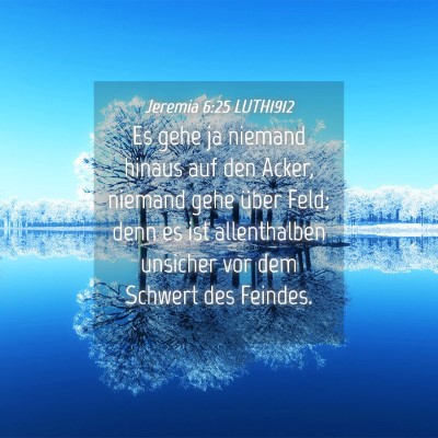 Picture 04 - Jeremia 6:25 LUTH1912 - Es gehe ja niemand hinaus auf den Acker, niemand - Bible Verse Picture