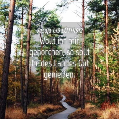 Picture 04 - Jesaja 1:19 LUTH1912 - Wollt ihr mir gehorchen, so sollt ihr des Landes - Bible Verse Picture