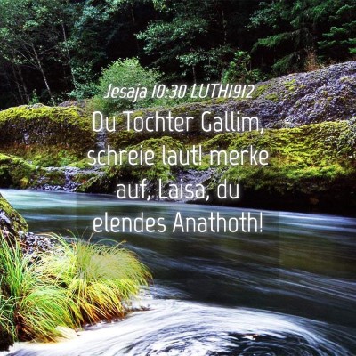 Picture 04 - Jesaja 10:30 LUTH1912 - Du Tochter Gallim, schreie laut! merke auf, - Bible Verse Picture