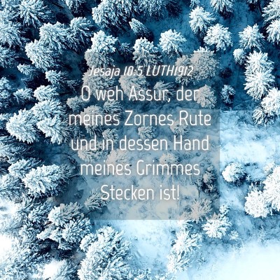 Picture 04 - Jesaja 10:5 LUTH1912 - O weh Assur, der meines Zornes Rute und in dessen - Bible Verse Picture