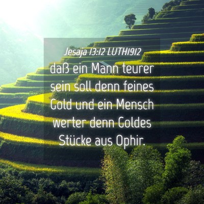 Picture 04 - Jesaja 13:12 LUTH1912 - daß ein Mann teurer sein soll denn feines Gold - Bible Verse Picture