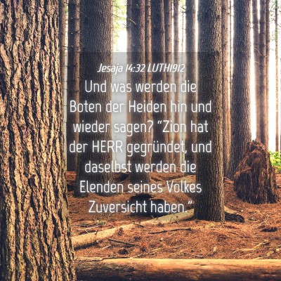Picture 04 - Jesaja 14:32 LUTH1912 - Und was werden die Boten der Heiden hin und - Bible Verse Picture
