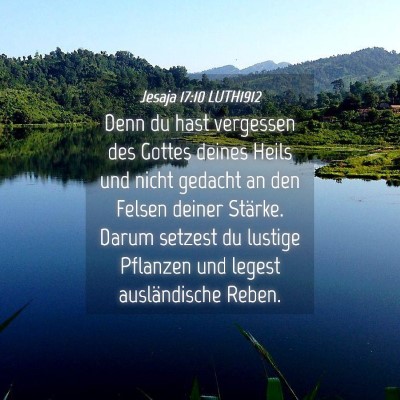 Picture 04 - Jesaja 17:10 LUTH1912 - Denn du hast vergessen des Gottes deines Heils - Bible Verse Picture