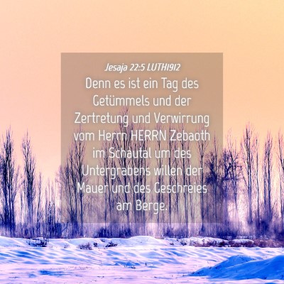 Picture 04 - Jesaja 22:5 LUTH1912 - Denn es ist ein Tag des Getümmels und der - Bible Verse Picture