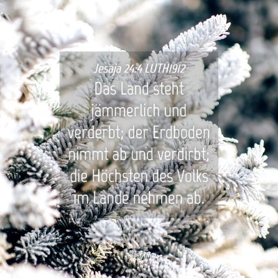 Picture 04 - Jesaja 24:4 LUTH1912 - Das Land steht jämmerlich und verderbt; der - Bible Verse Picture